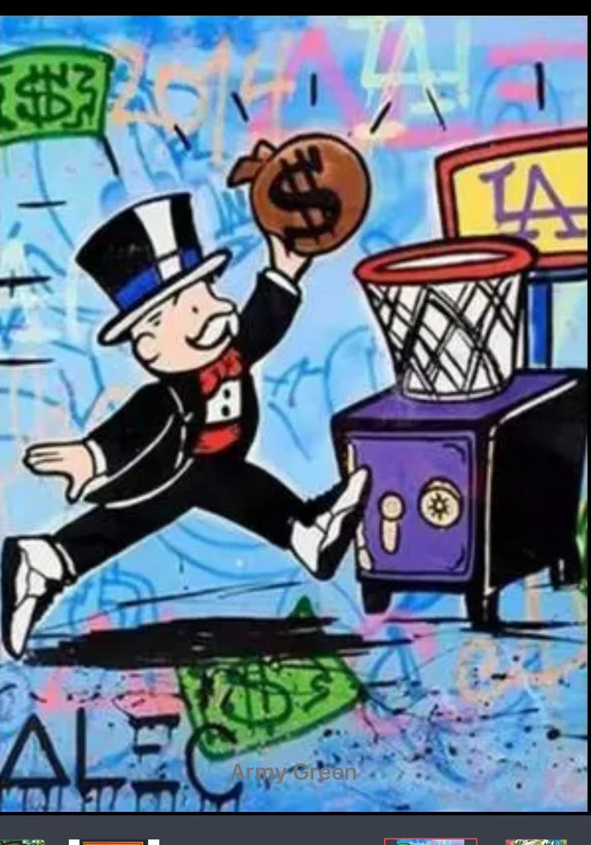 Graffiti Alec Monopoly Millionaire Money Street Art Canvas Print 1 - 4 Seasons Home Gadgets