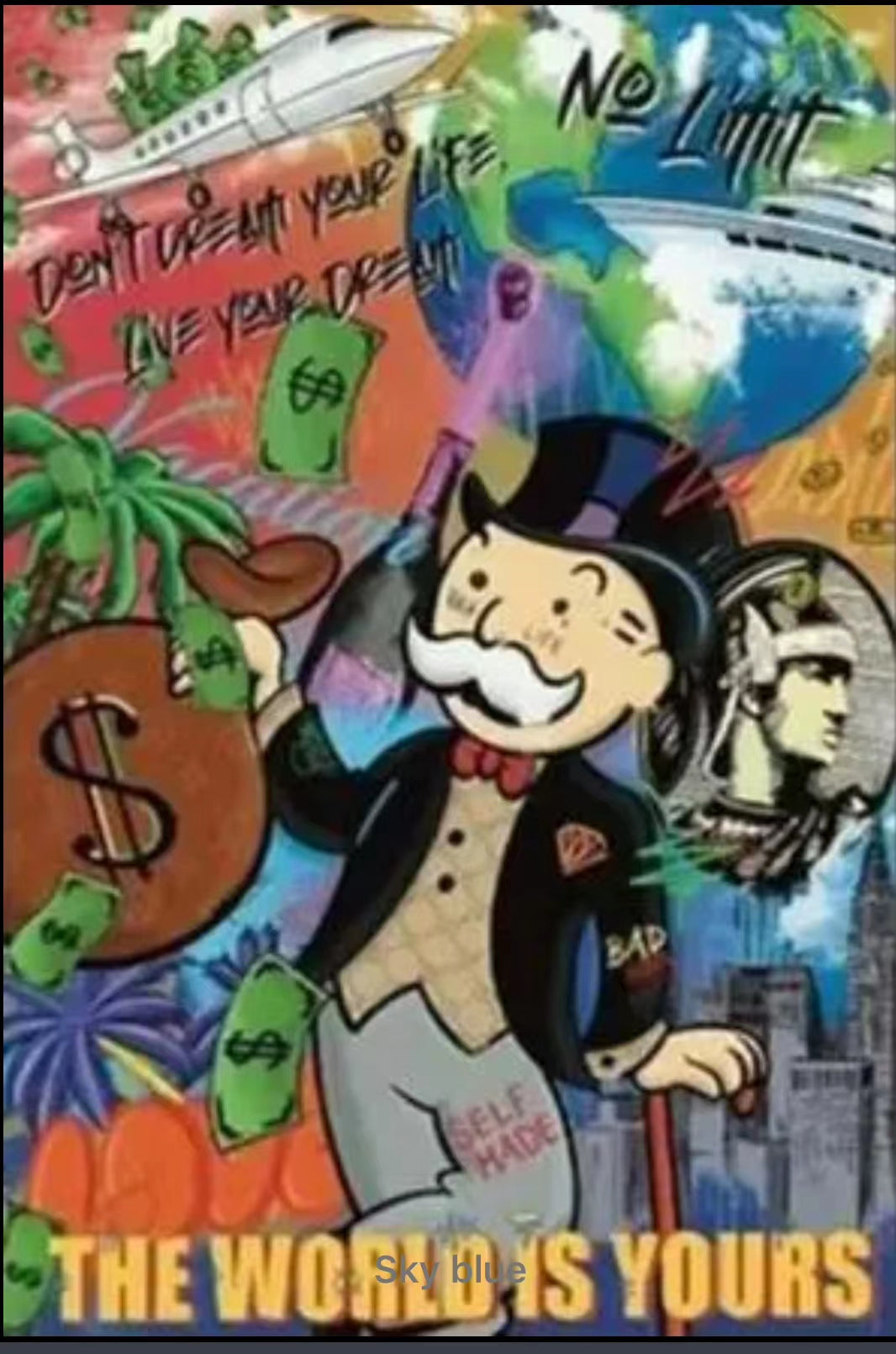 Graffiti Alec Monopoly Millionaire Money Street Art Canvas Print 1 - 4 Seasons Home Gadgets