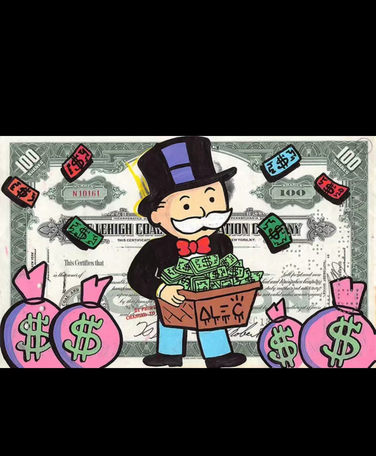 Graffiti Alec Monopoly Millionaire Money Street Art Canvas Print 1 - 4 Seasons Home Gadgets