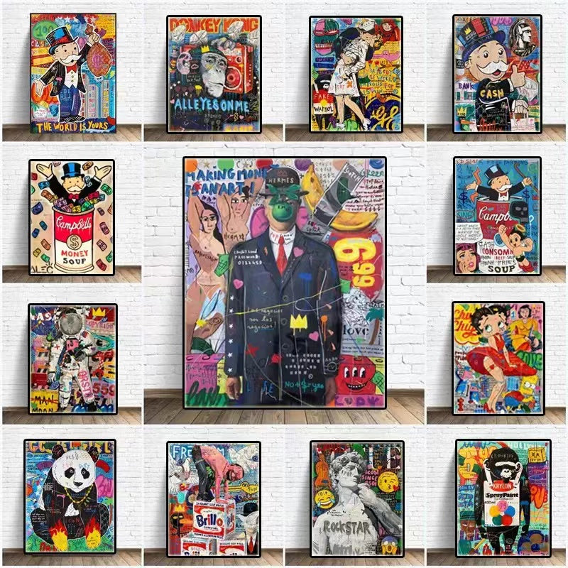 Graffiti Alec Monopoly Millionaire Money Street Art Canvas Print 2 - 4 Seasons Home Gadgets