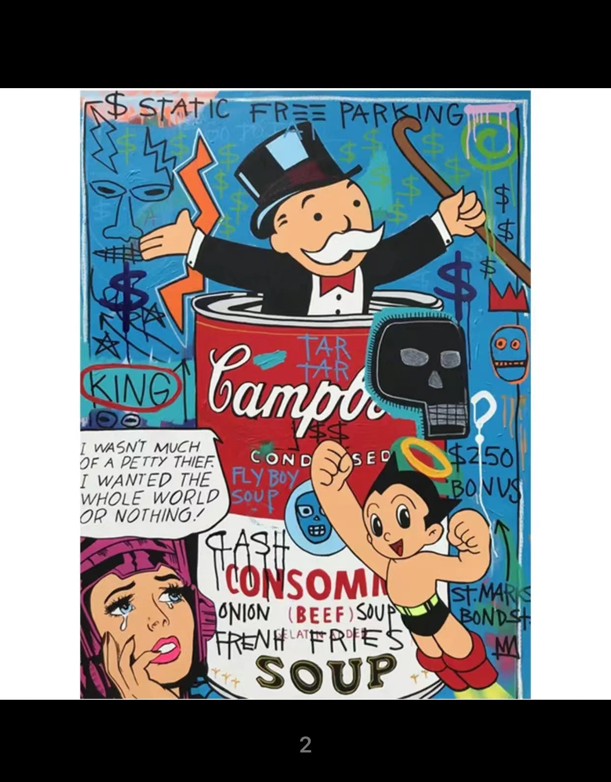 Graffiti Alec Monopoly Millionaire Money Street Art Canvas Print 2 - 4 Seasons Home Gadgets