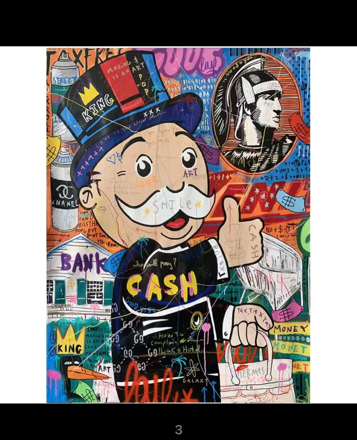 Graffiti Alec Monopoly Millionaire Money Street Art Canvas Print 2 - 4 Seasons Home Gadgets