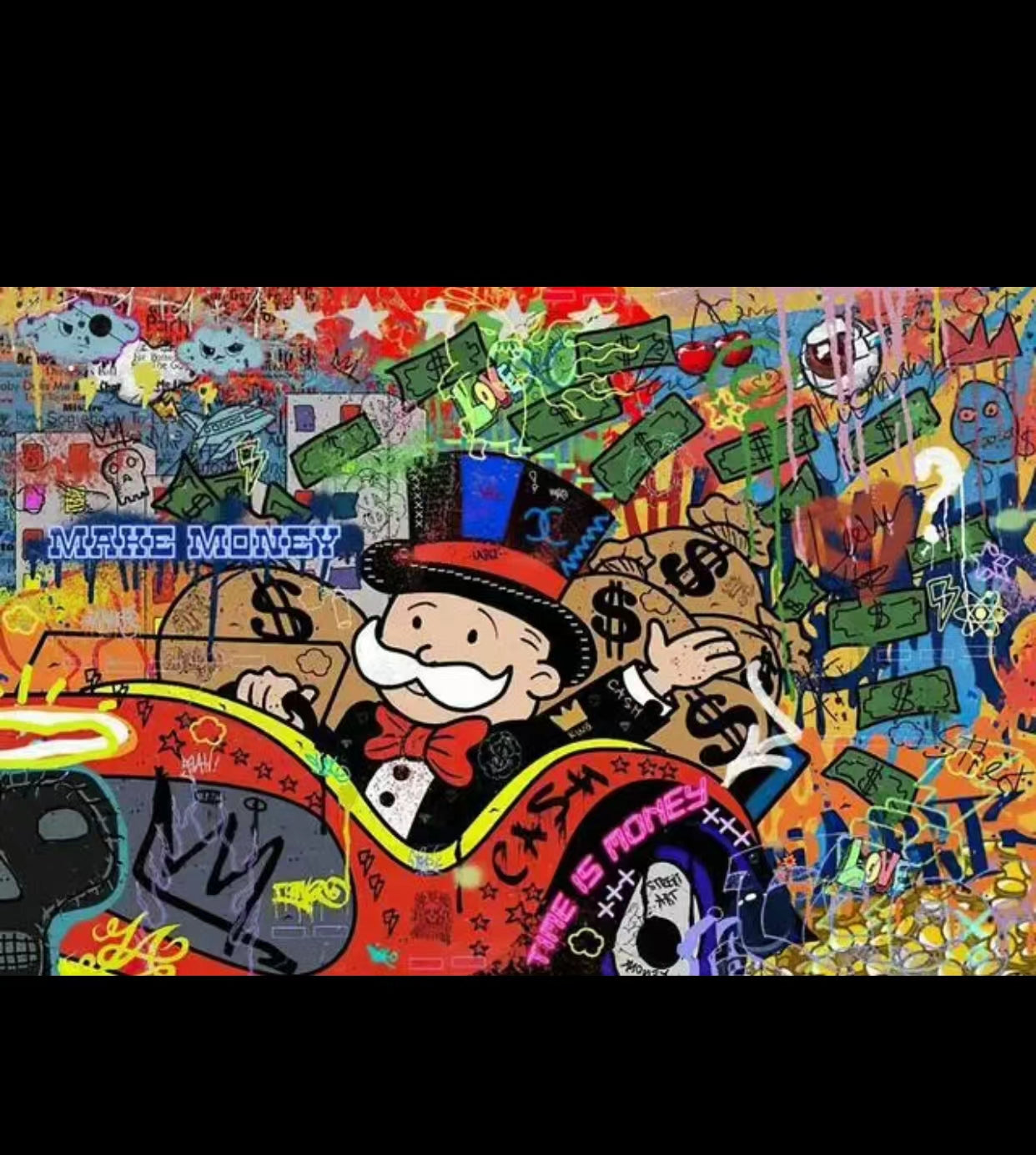 Graffiti Alec Monopoly Millionaire Money Street Art Canvas Print 1 - 4 Seasons Home Gadgets