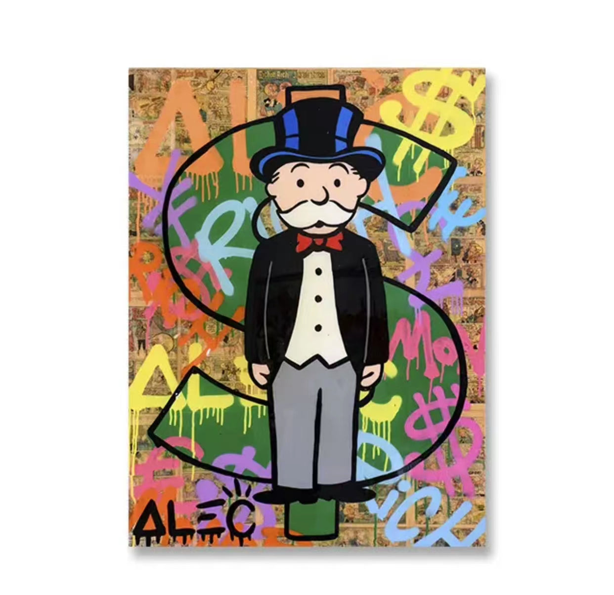 Graffiti Alec Monopoly Millionaire Money Street Art Canvas Print 1 - 4 Seasons Home Gadgets