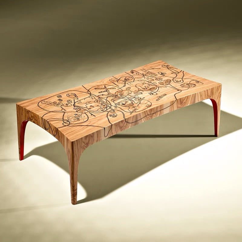 Graffiti Solid Wood Table - 4 Seasons Home Gadgets