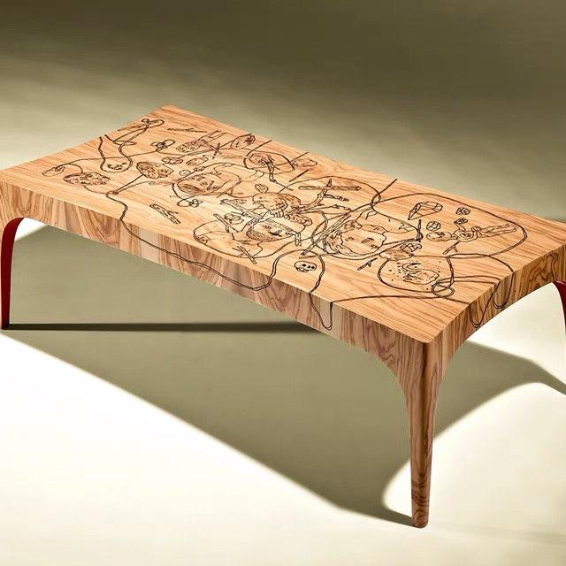 Graffiti Solid Wood Table - 4 Seasons Home Gadgets