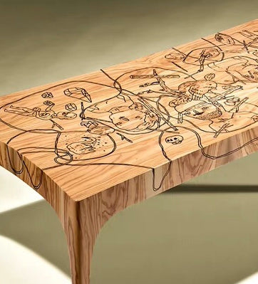 Graffiti Solid Wood Table - 4 Seasons Home Gadgets