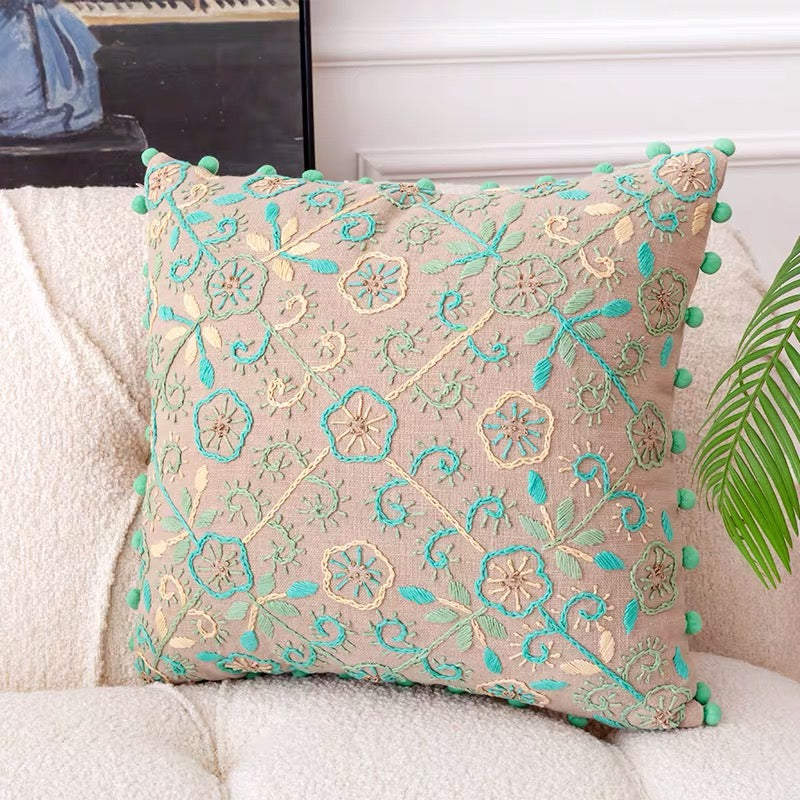 Greenery Cotton Geometric Throw Pillow Cover Cushion - 4 Seasons Home Gadgets