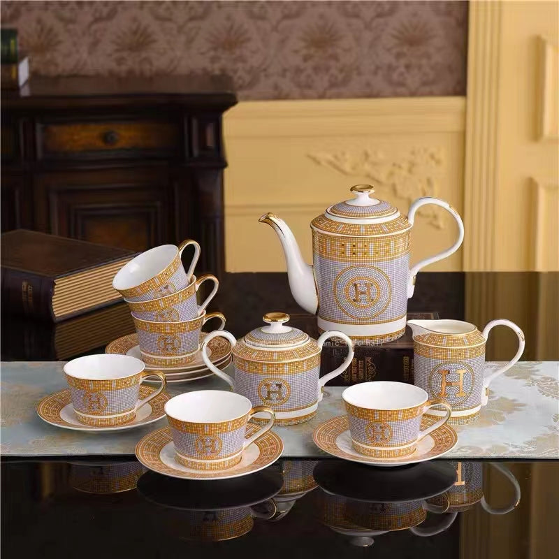 H Collection Dinnerware Fine China Ceramic Teacup Set of 58 Pieces - 4 Seasons Home Gadgets