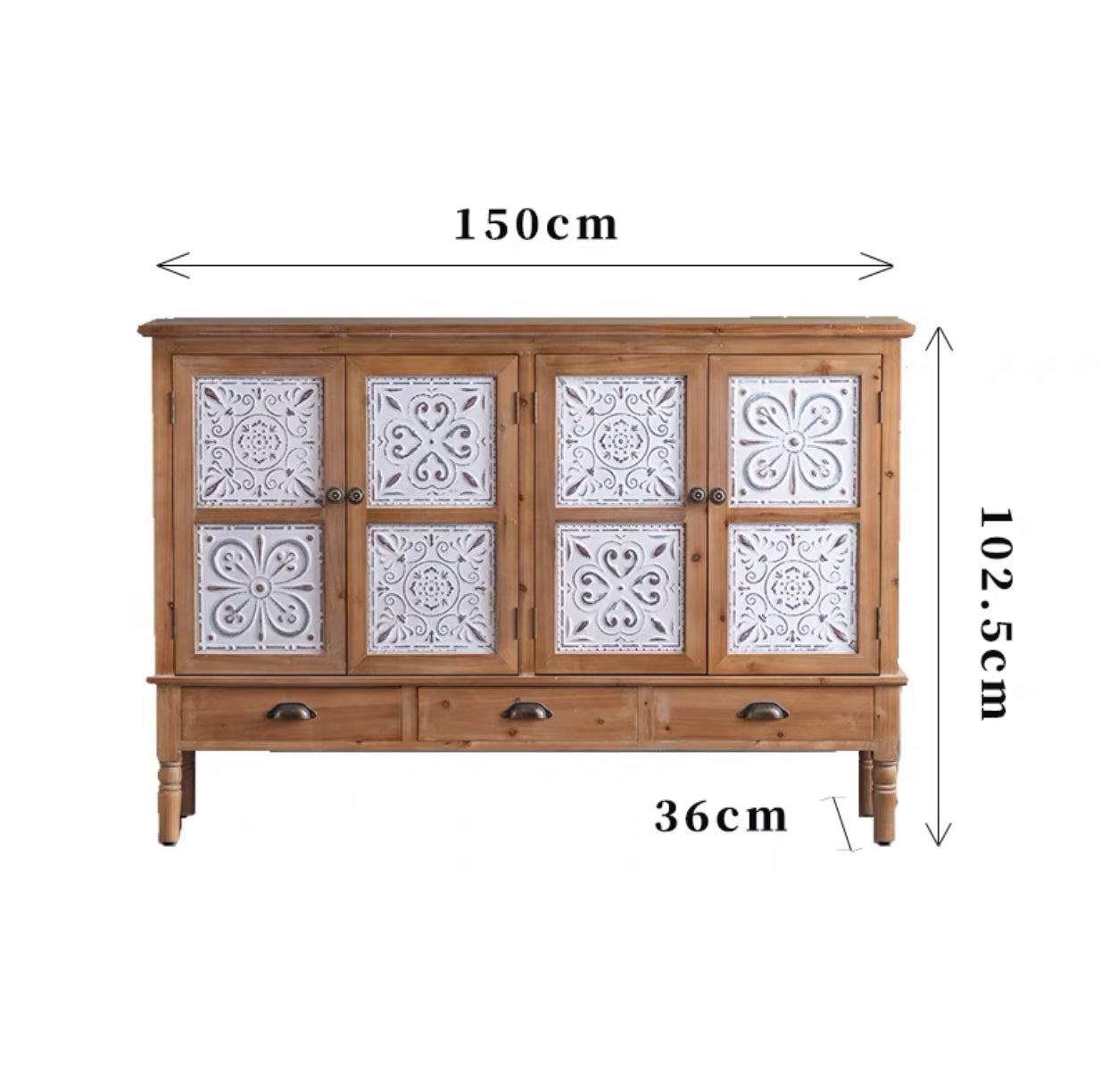 Habib Wood Sideboard Server Cabinet - 4 Seasons Home Gadgets