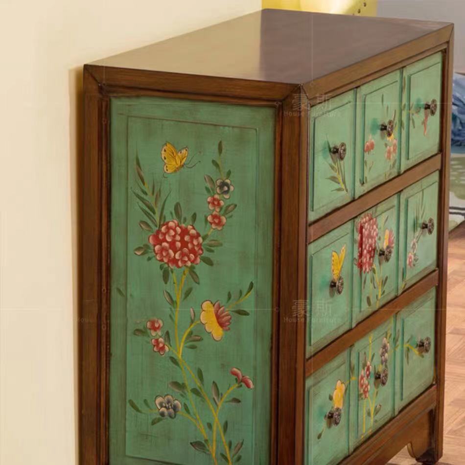 Hand Paint Wooden Chest Drawers - 4 Seasons Home Gadgets