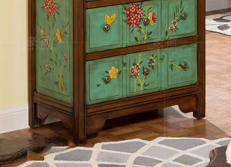 Hand Paint Wooden Chest Drawers - 4 Seasons Home Gadgets