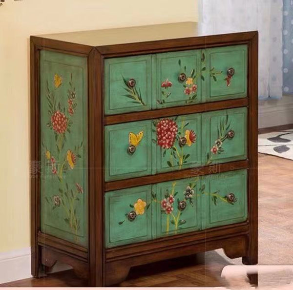 Hand Paint Wooden Chest Drawers - 4 Seasons Home Gadgets