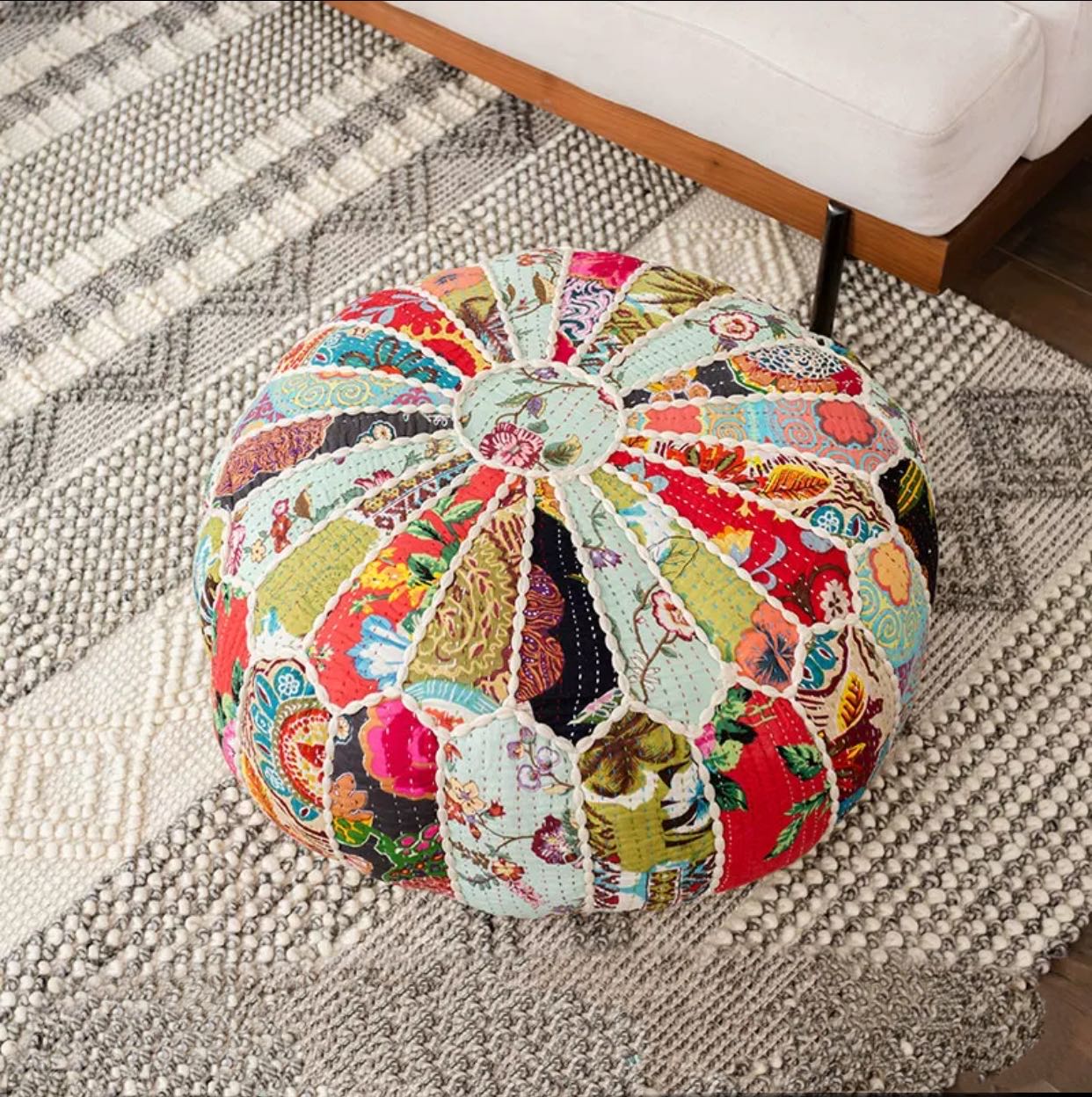 Handmade Cotton Patchwork Pouf - 4 Seasons Home Gadgets