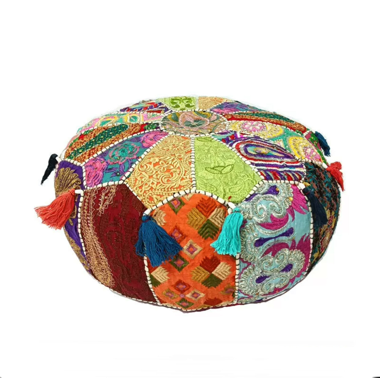 Handmade Cotton Patchwork Pouf - 4 Seasons Home Gadgets