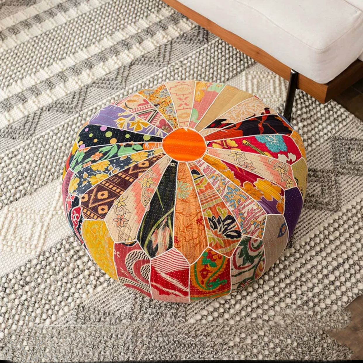 Handmade Cotton Patchwork Pouf - 4 Seasons Home Gadgets