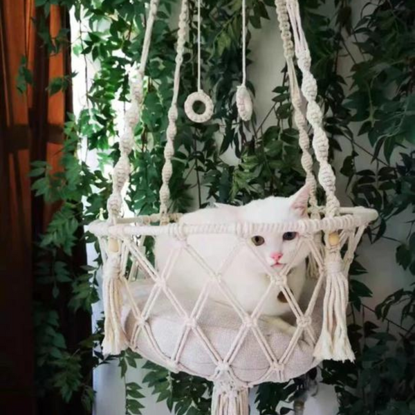 Handwoven Hanging Cat Perch - 4 Seasons Home Gadgets