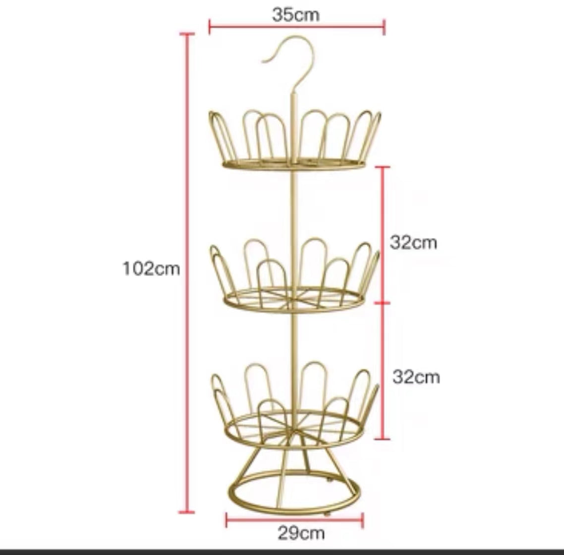 Hanging Gold Shoe Rack Stand - 4 Seasons Home Gadgets