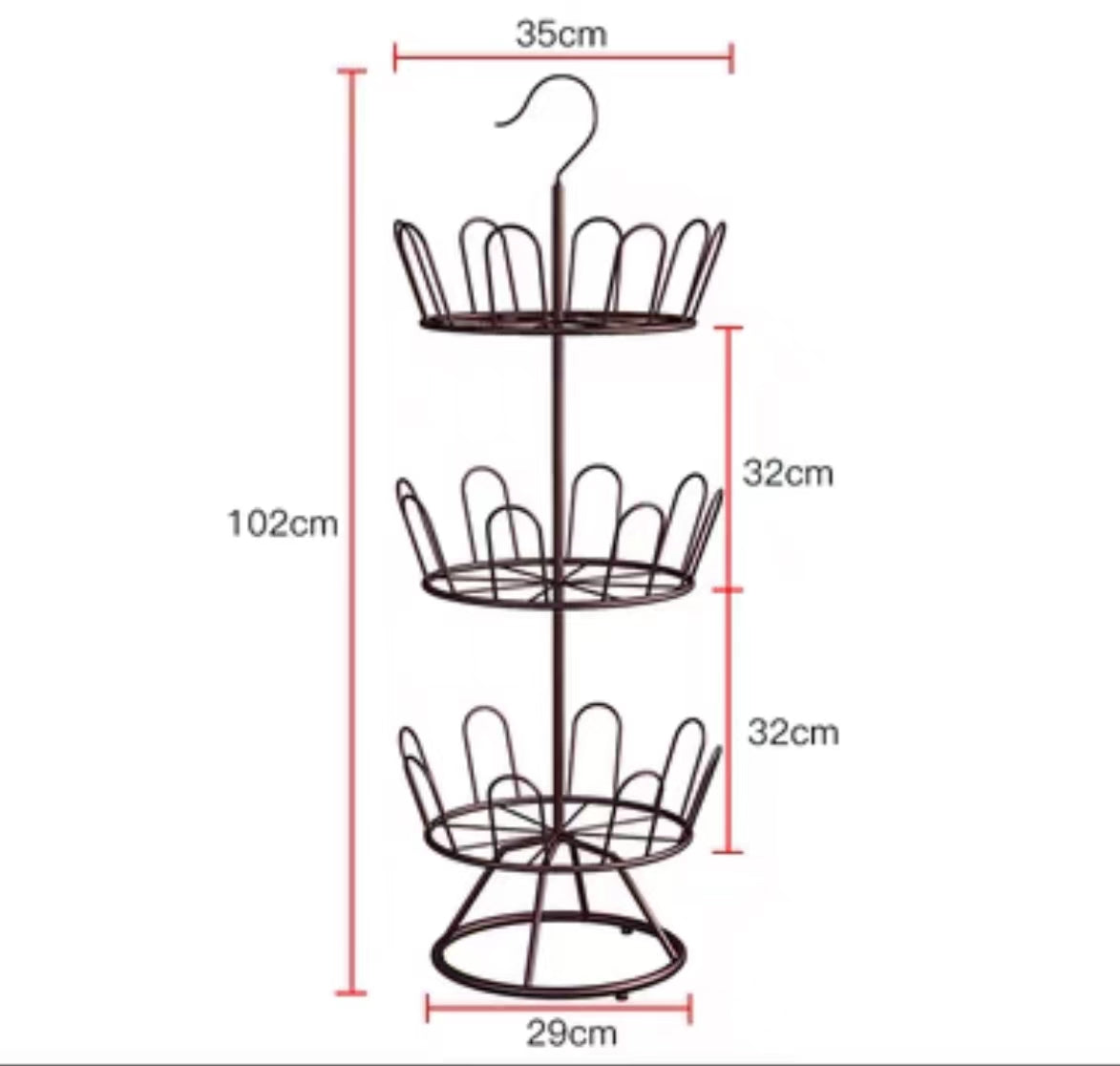 Hanging Gold Shoe Rack Stand - 4 Seasons Home Gadgets