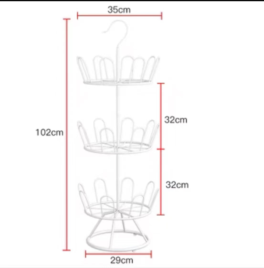 Hanging Gold Shoe Rack Stand - 4 Seasons Home Gadgets