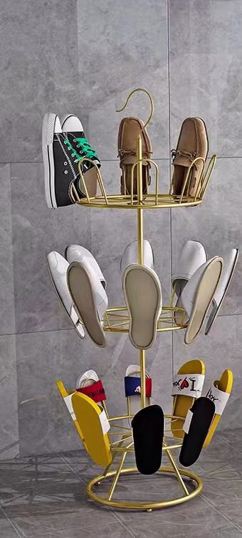 Hanging Gold Shoe Rack Stand - 4 Seasons Home Gadgets