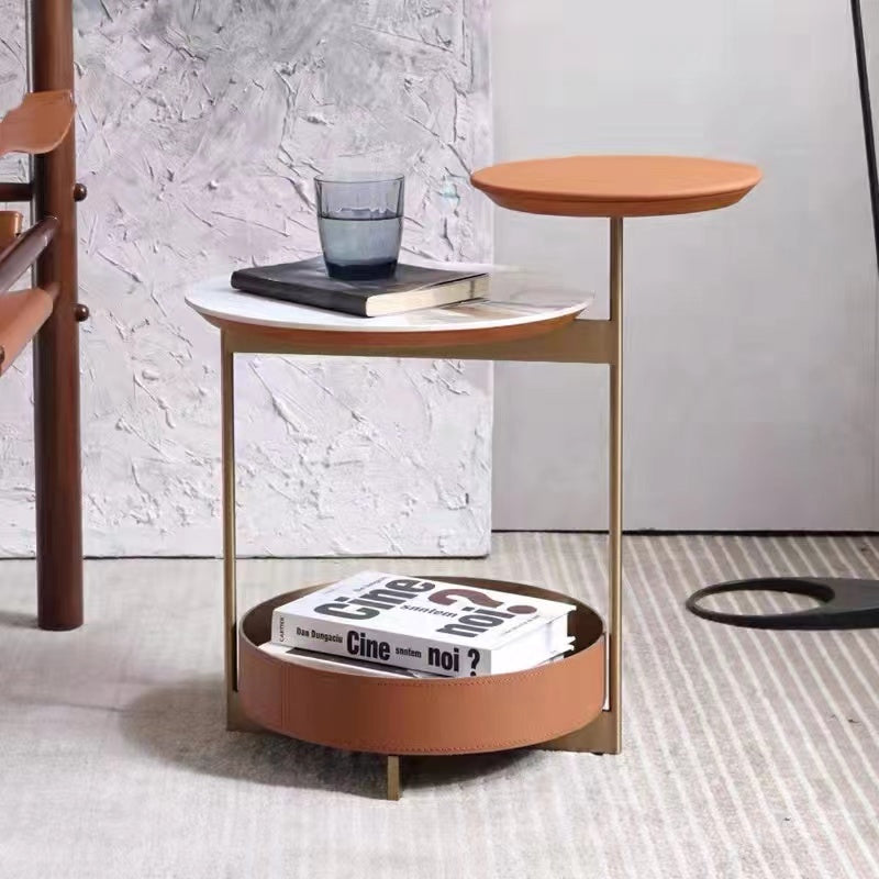 Hileman Leather Tray Storage End Table - 4 Seasons Home Gadgets