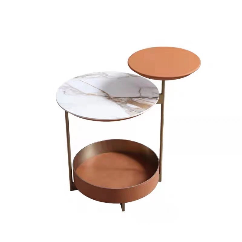 Hileman Leather Tray Storage End Table - 4 Seasons Home Gadgets