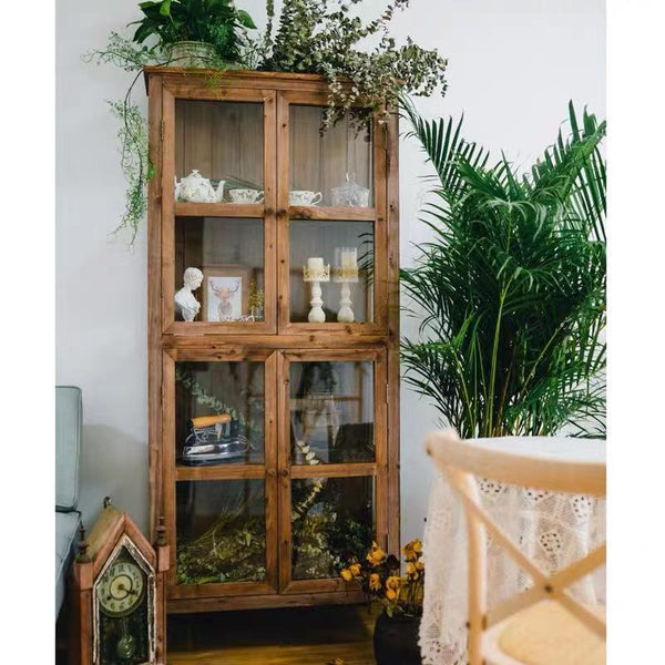 Honey Oak Display Cabinet - 4 Seasons Home Gadgets