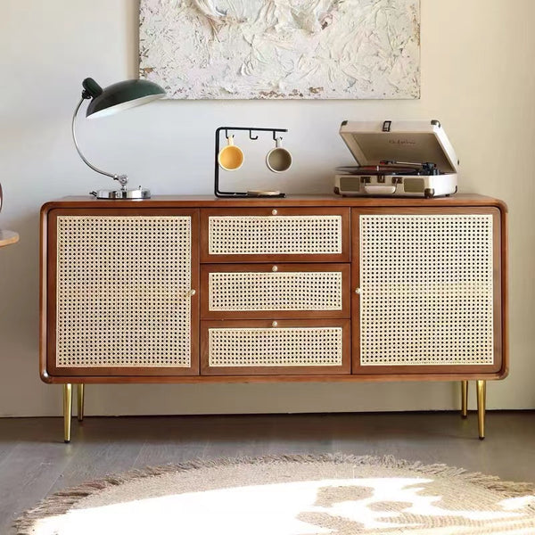 Retro Solid Wood Sideboard - 4 Seasons Home Gadgets