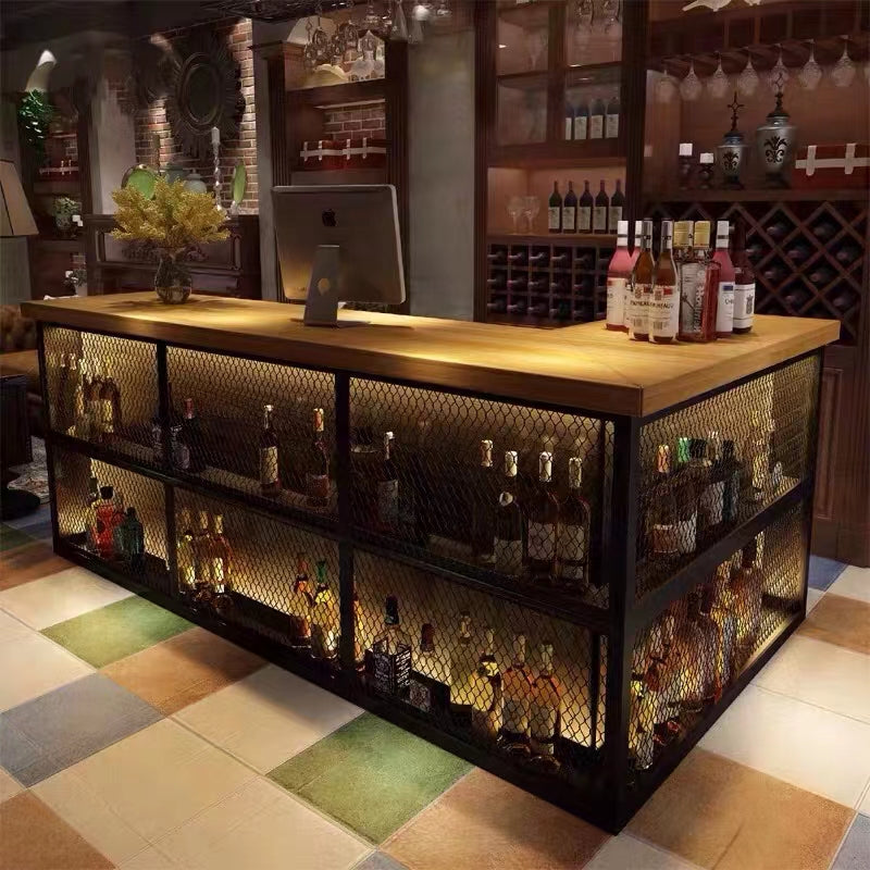 Industrial Wine  Bar Cabinet - 4 Seasons Home Gadgets