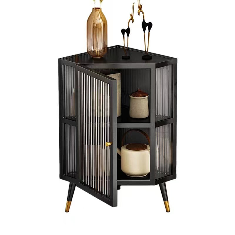 Iron Corner Glass Cabinet - 4 Seasons Home Gadgets