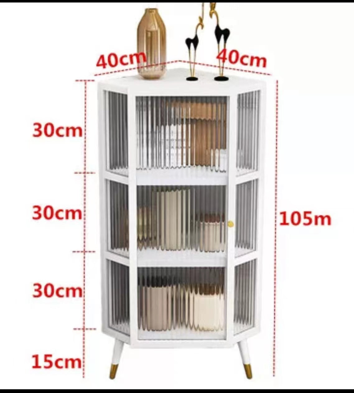 Iron Corner Glass Cabinet - 4 Seasons Home Gadgets