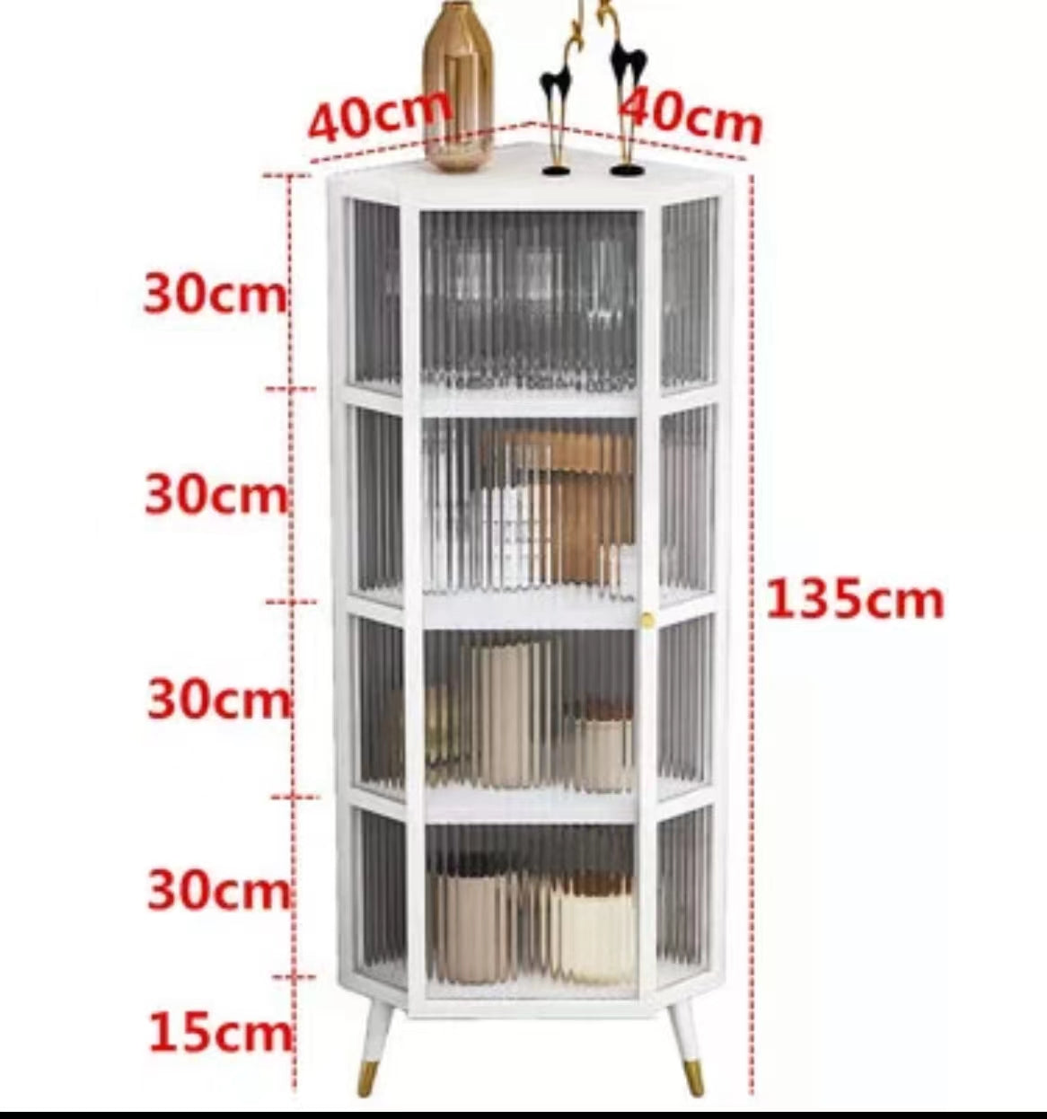 Iron Corner Glass Cabinet - 4 Seasons Home Gadgets