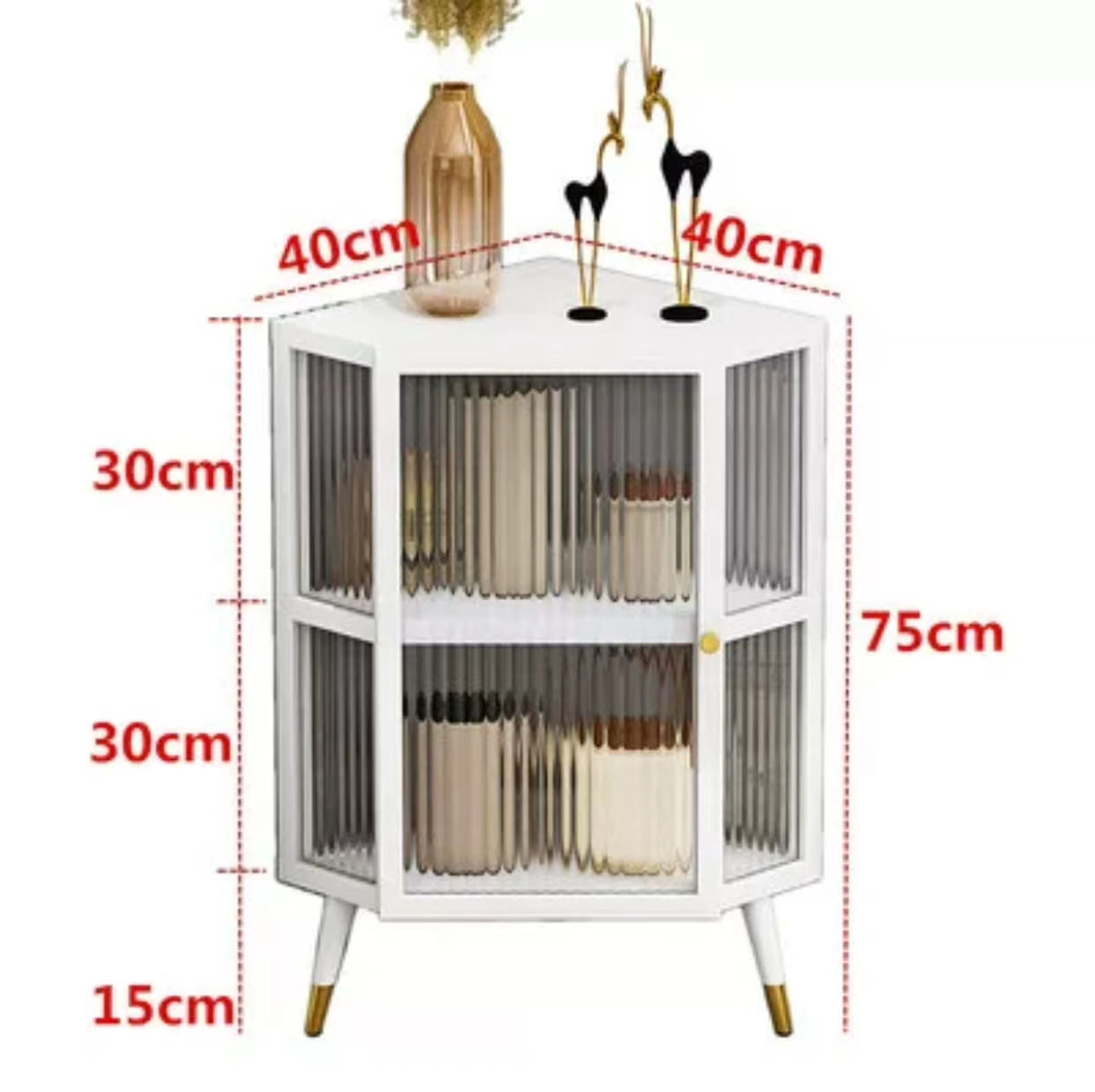 Iron Corner Glass Cabinet - 4 Seasons Home Gadgets