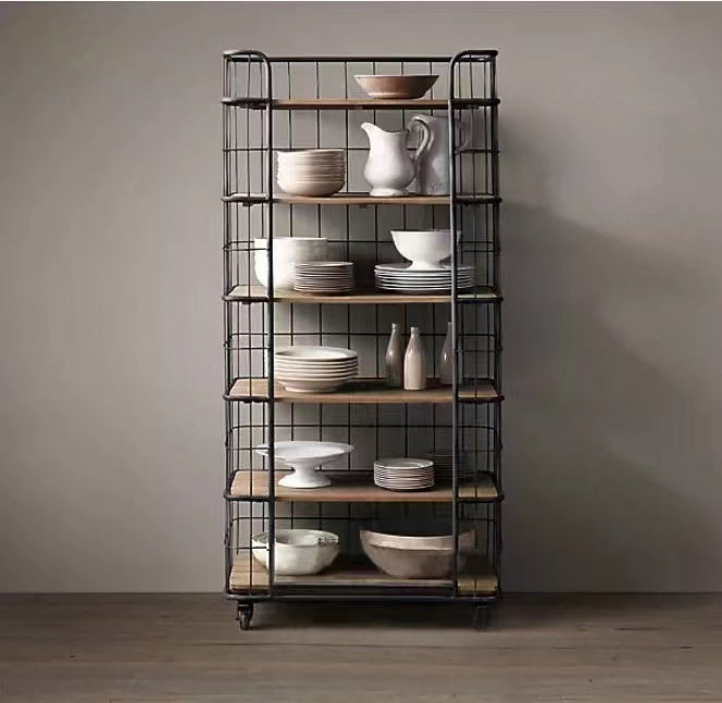 Iron Shelving Unit With Wheels - 4 Seasons Home Gadgets