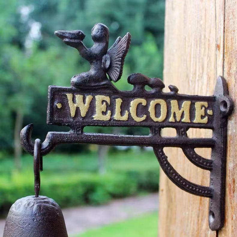 Iron Welcome Sign Ringing Door Bell - 4 Seasons Home Gadgets