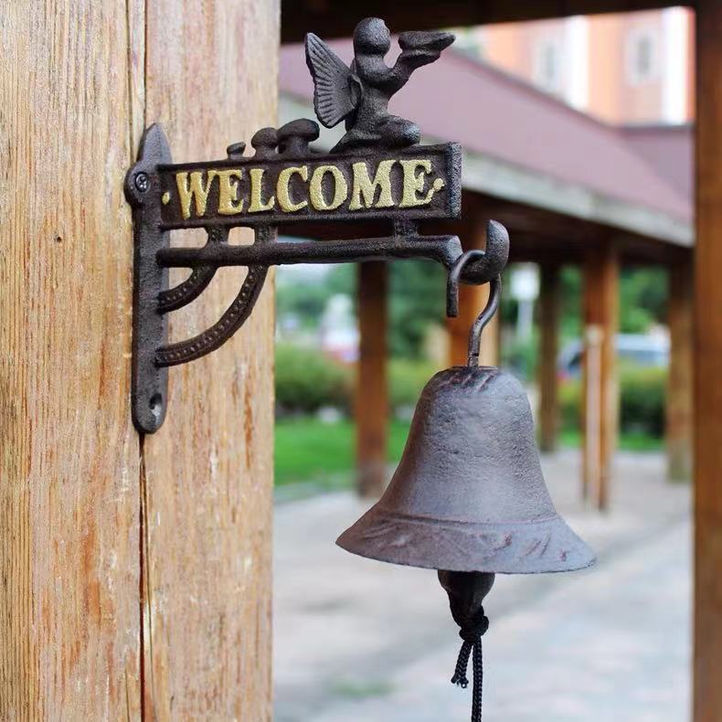 Iron Welcome Sign Ringing Door Bell - 4 Seasons Home Gadgets