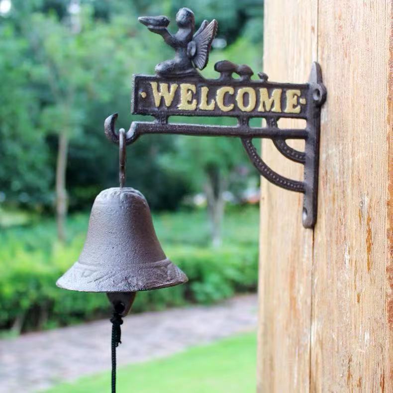 Iron Welcome Sign Ringing Door Bell - 4 Seasons Home Gadgets