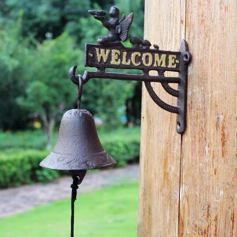 Iron Welcome Sign Ringing Door Bell - 4 Seasons Home Gadgets