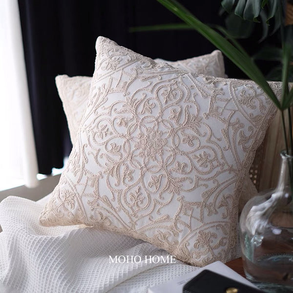 Ivory Square Pillow Cover Cushion - 4 Seasons Home Gadgets