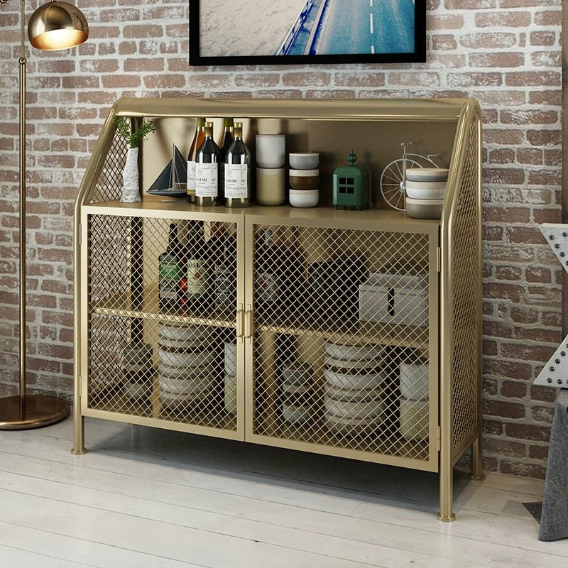 Jullianna Wide Metal Mesh Sideboard - 4 Seasons Home Gadgets