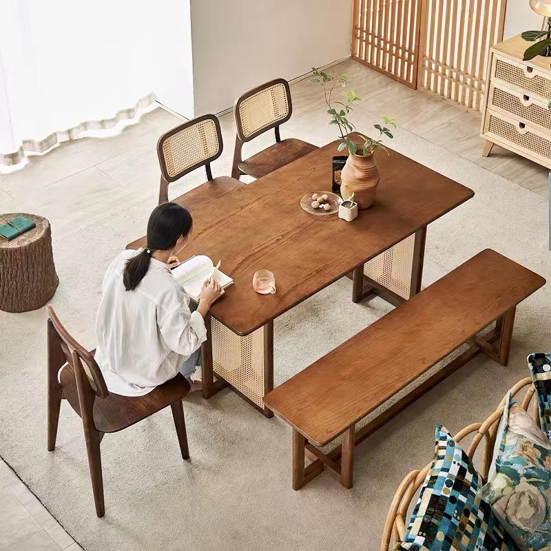 Kareem Ash Wood Dining Table Set - 4 Seasons Home Gadgets