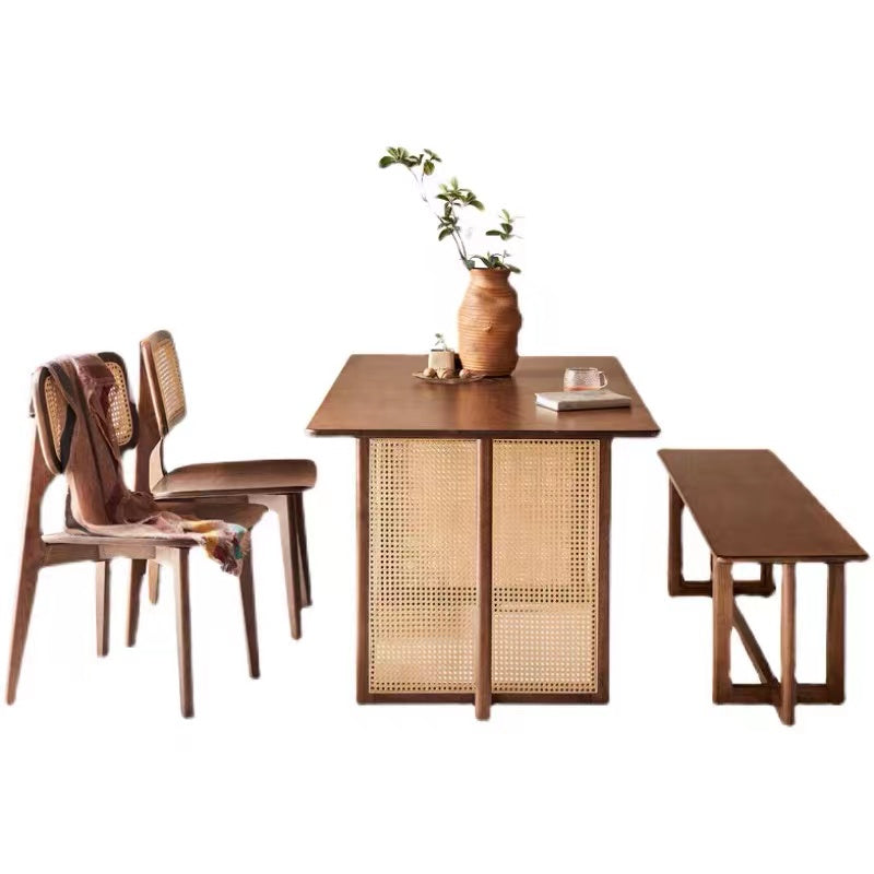 Kareem Ash Wood Dining Table Set - 4 Seasons Home Gadgets