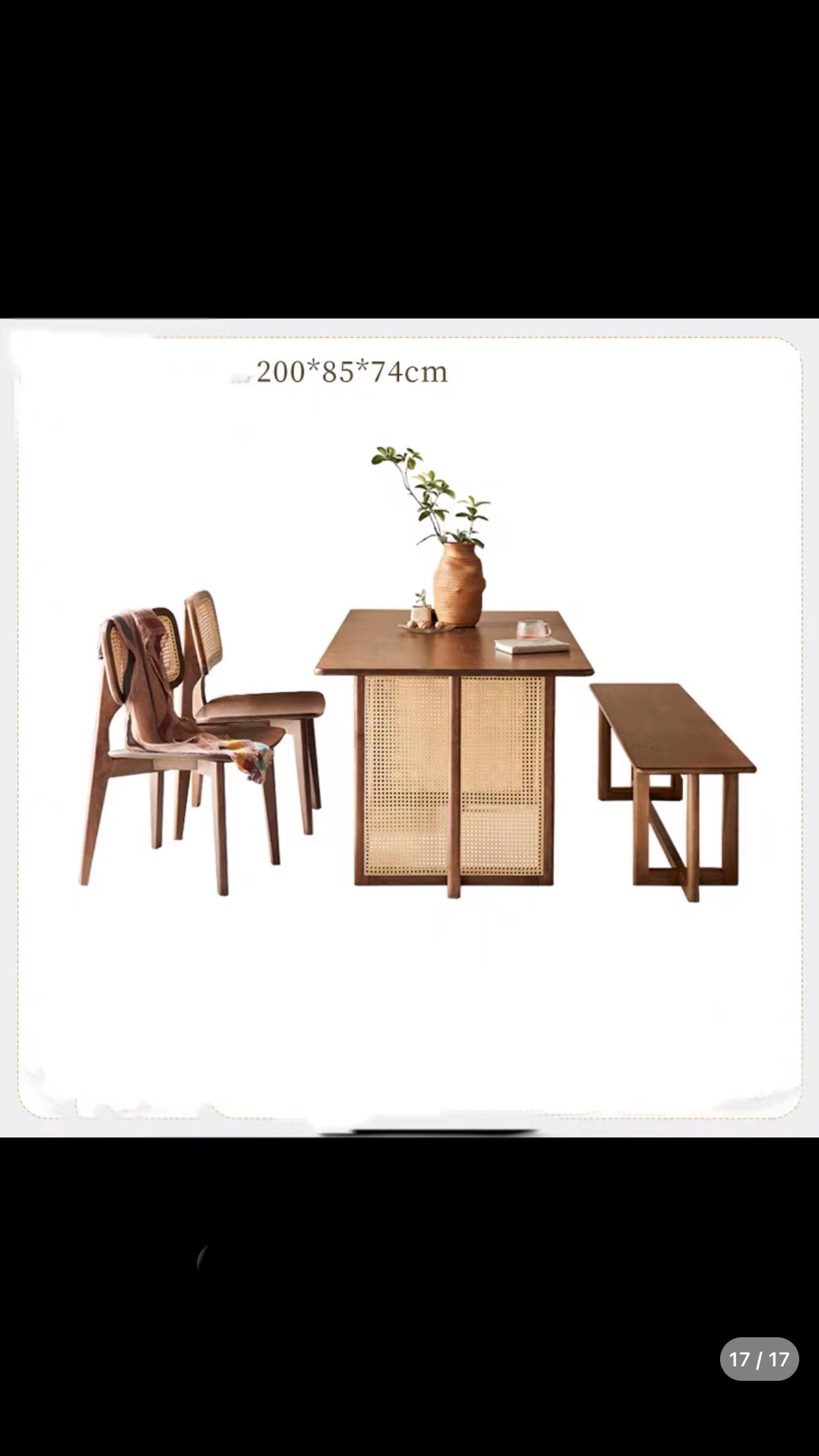 Kareem Ash Wood Dining Table Set - 4 Seasons Home Gadgets