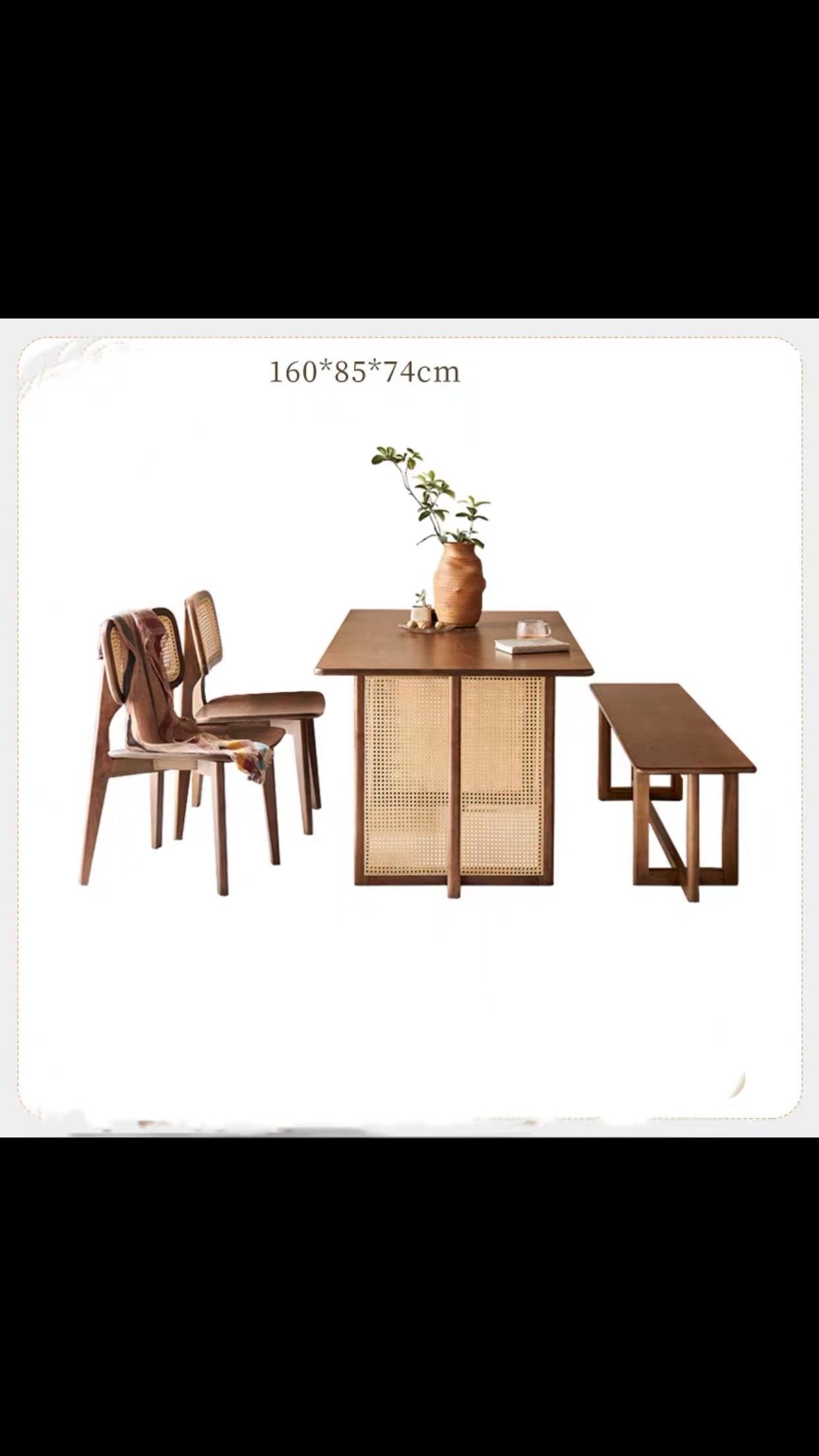 Kareem Ash Wood Dining Table Set - 4 Seasons Home Gadgets