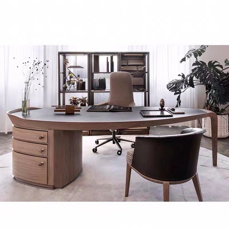 Lamantia Oval Leaf Executive Desk - 4 Seasons Home Gadgets