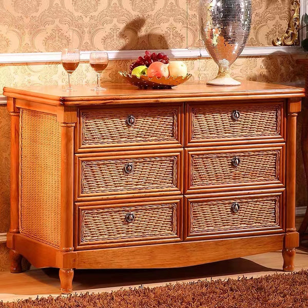 Lamont Rattan 6 Drawer Dresser - 4 Seasons Home Gadgets