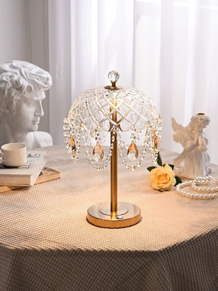 Leah Amber Crystal Table Lamp - 4 Seasons Home Gadgets