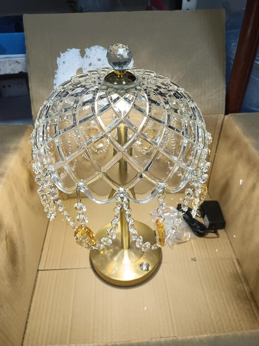 Leah Amber Crystal Table Lamp - 4 Seasons Home Gadgets