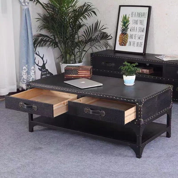 Leather Coffee Table with Storage - 4 Seasons Home Gadgets